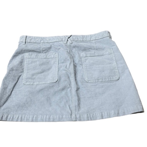 American Eagle Super High Rise A Line Corduroy Blue Button Skirt Size 16 - Picture 3 of 6